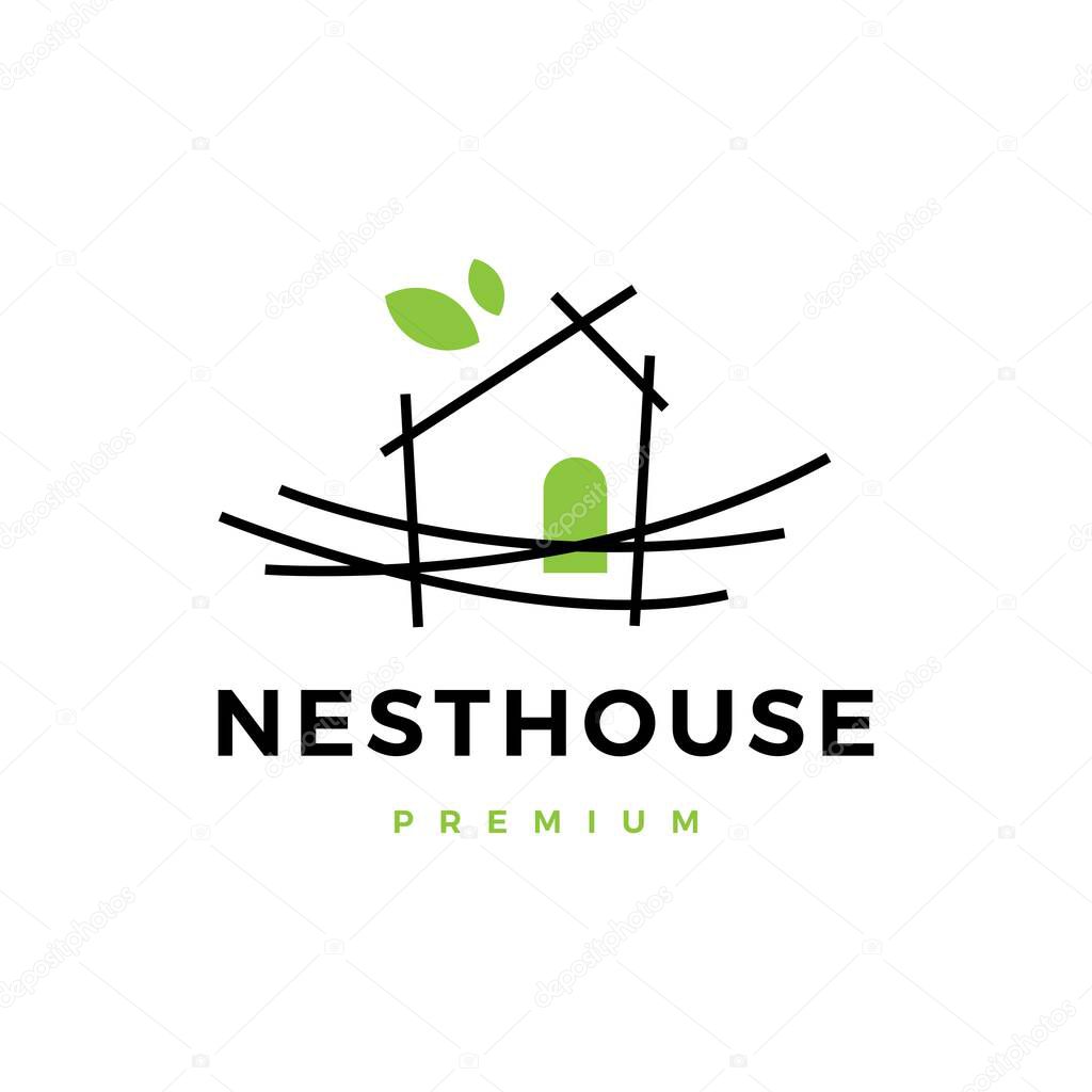 Nest house logo vector icon illustration