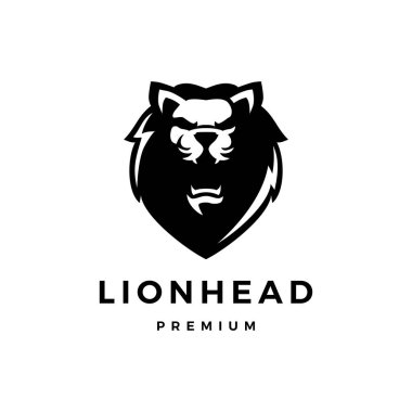 Aslan başı logo vektör illüstrasyonu