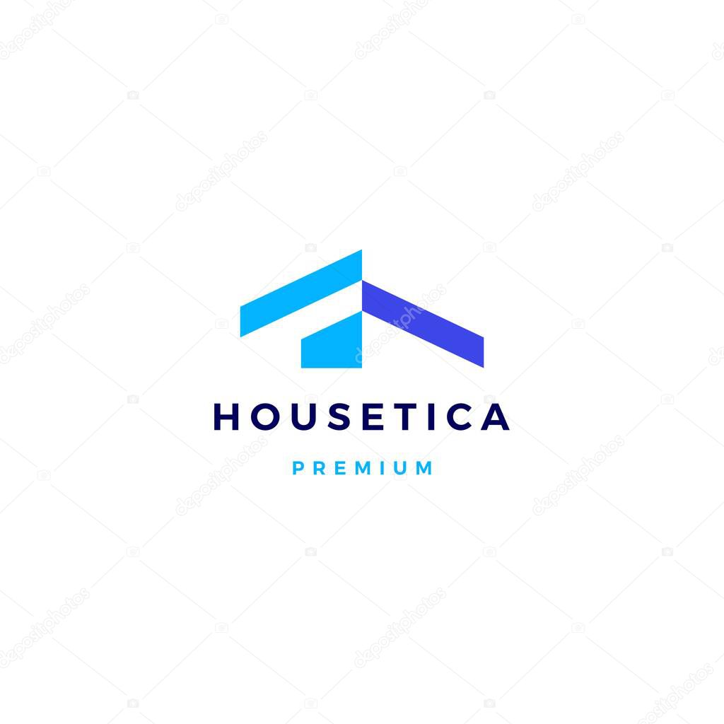 House home mortgage roof architect logo vector icon illustration