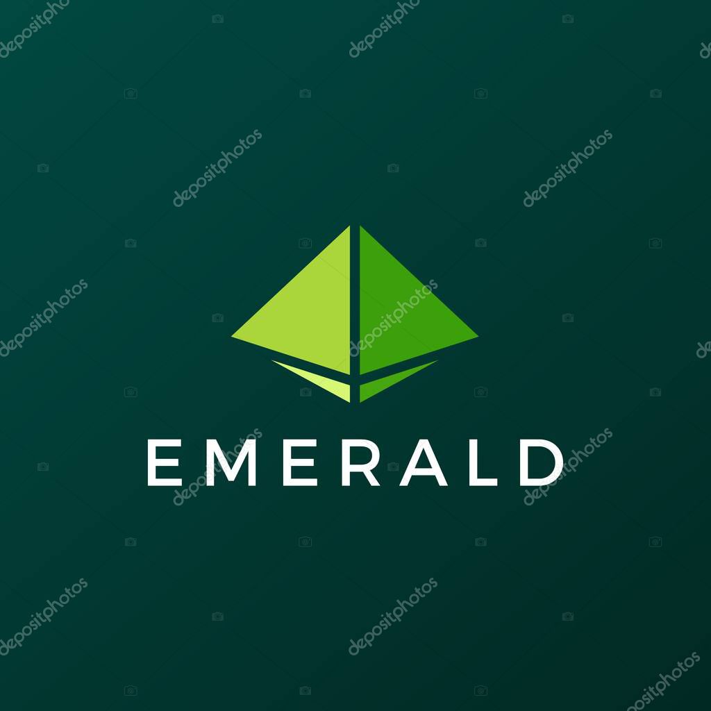 Emerald gem logo vector icon illustration