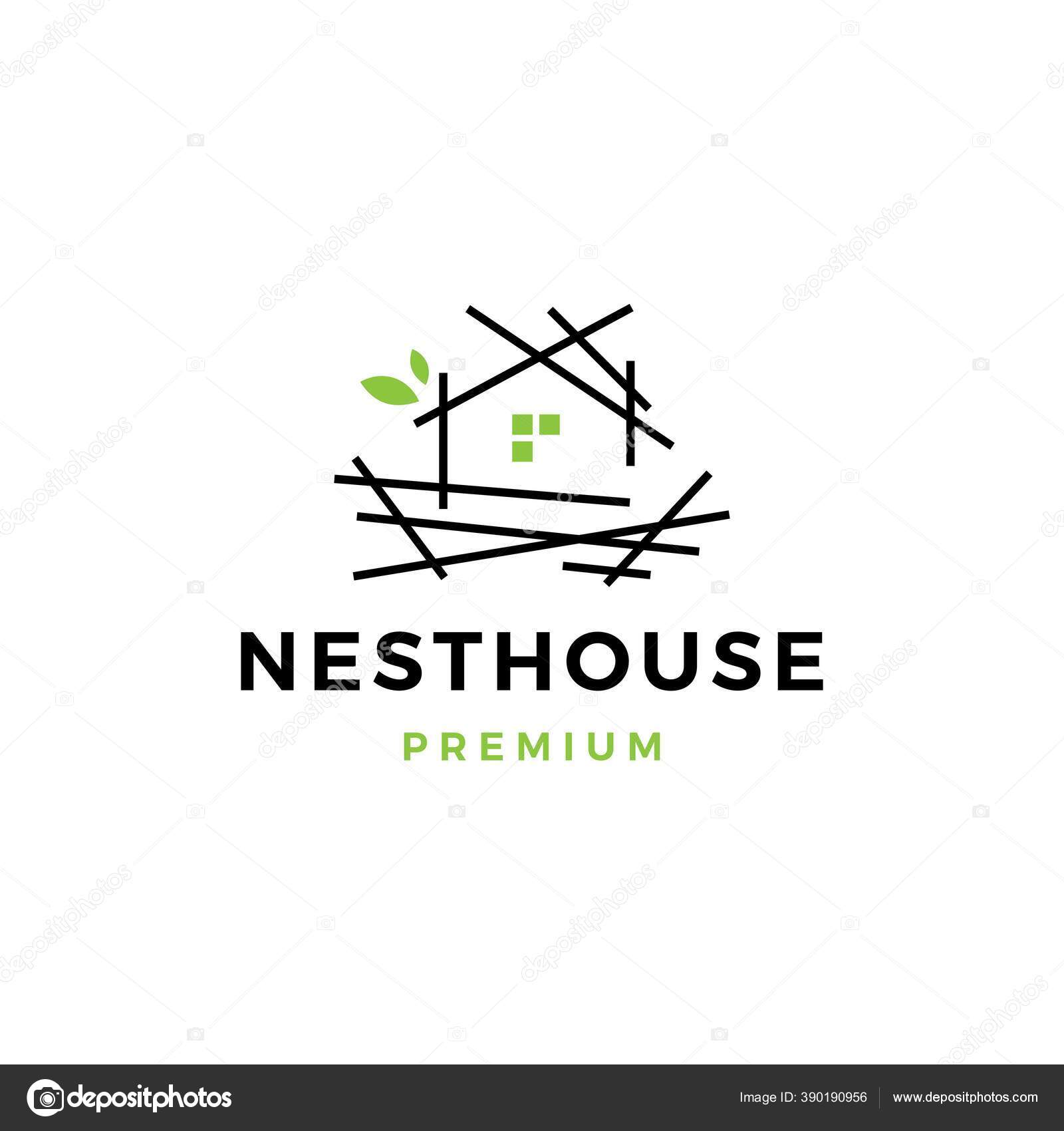 Nest House Logo Vector Icon Illustration Stock Vector Image by
