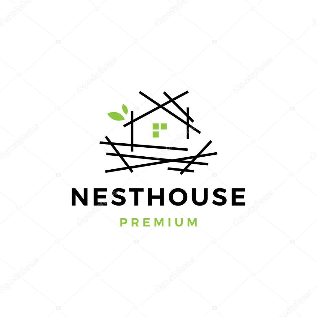 Nest house logo vector icon illustration