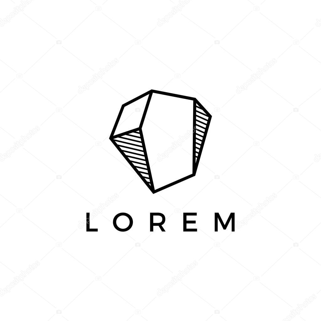 Stone gems logo vector icon illustration