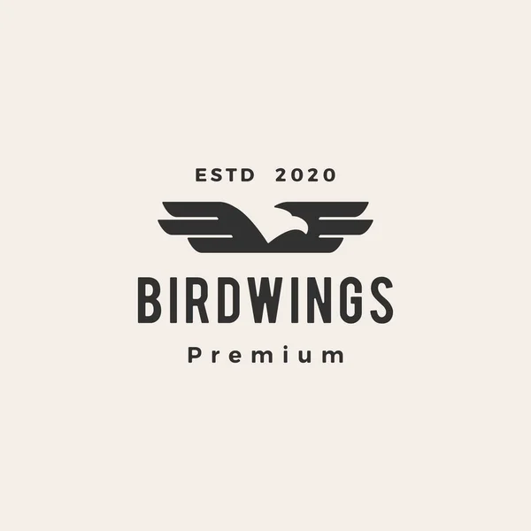 Bird Wing Hipster Vintage Logo Vector Icon Illustration — Stock Vector