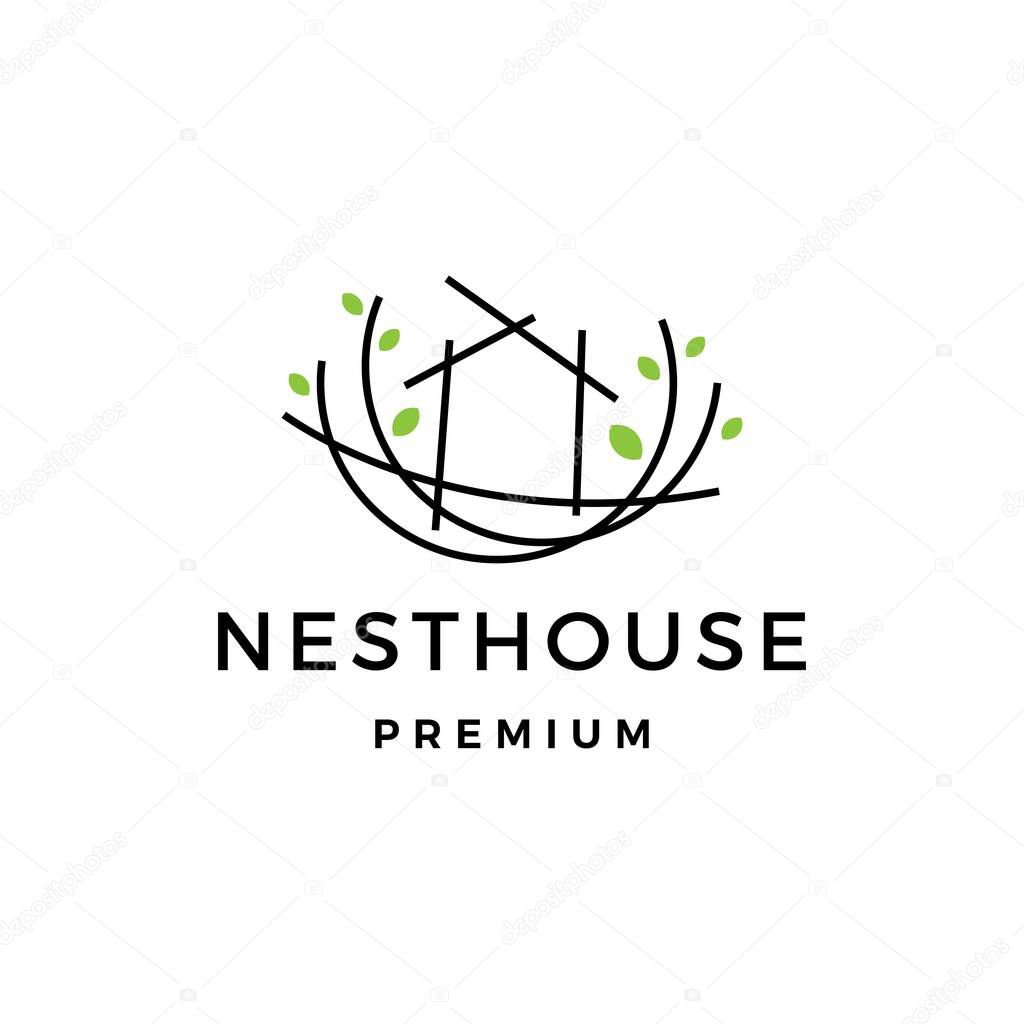 Nest house logo vector icon illustration