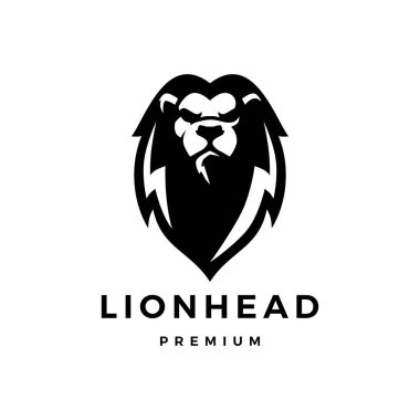 Aslan başı logo vektör illüstrasyonu