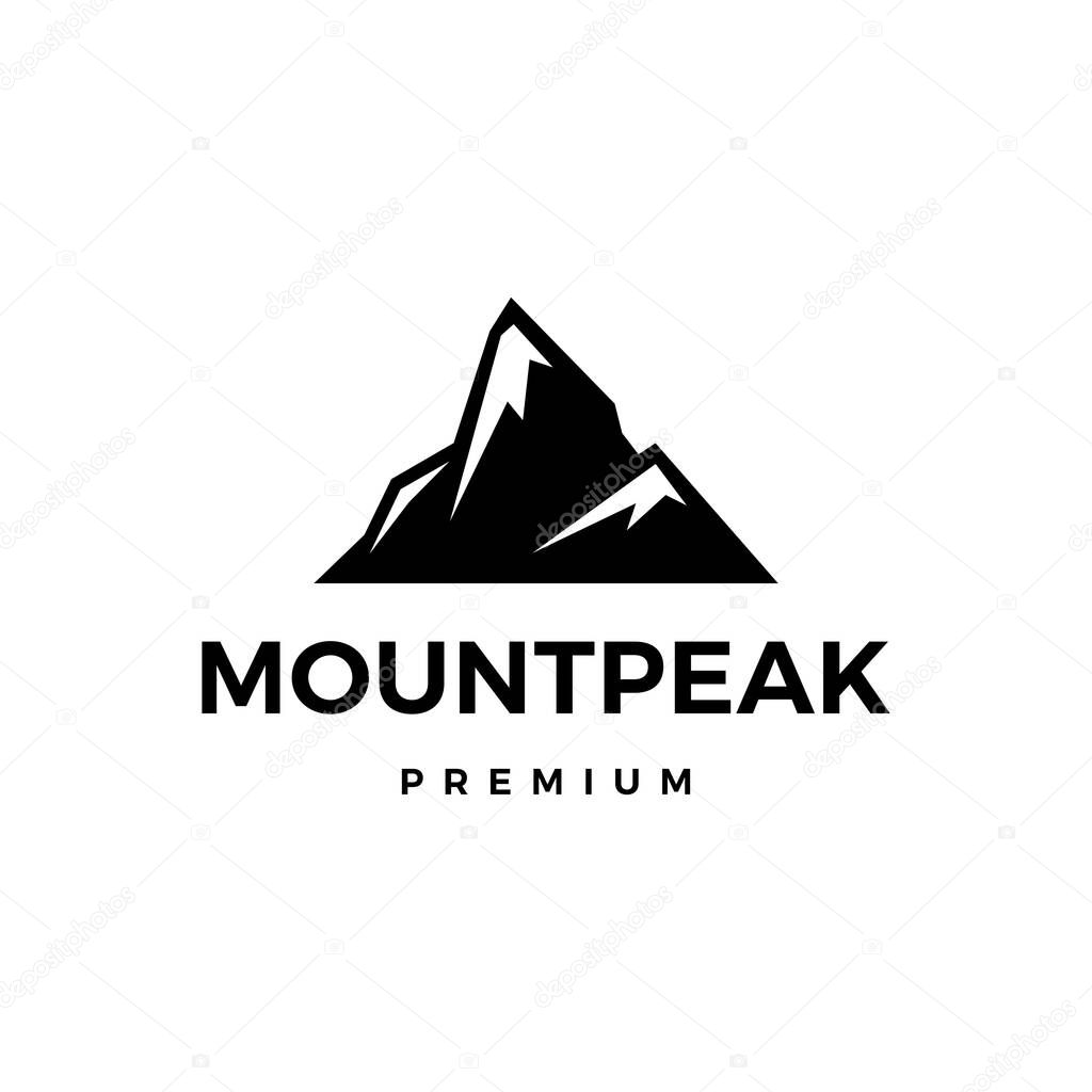 Mountain peak logo vector icon illustration
