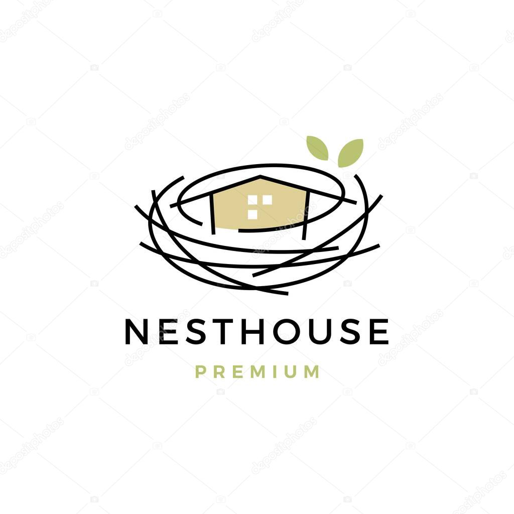 Nest house logo vector icon illustration