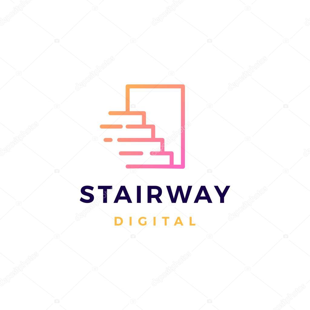 Stairway logo vector icon illustration