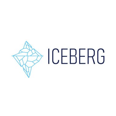 iceberg mount logo vektör illüstrasyonu