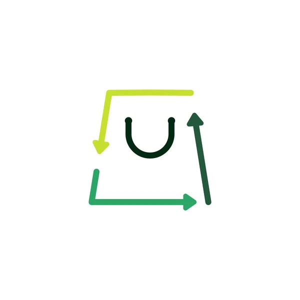 Bolsa Compras Reciclar Logo Vector Icono Ilustración — Vector de stock