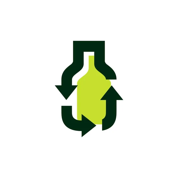 Ilustrasi Ikon Vektor Logo Daur Ulang Botol - Stok Vektor