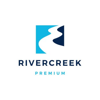 River Creek yol logosu vektör illüstrasyonu