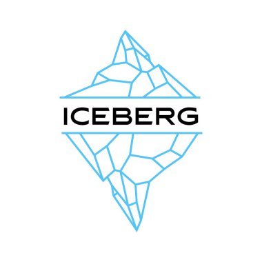 iceberg mount logo vektör illüstrasyonu