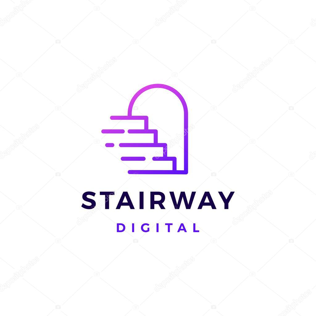Stairway logo vector icon illustration