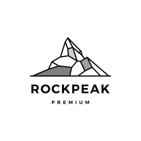 Rock Peak Mount Stone Logo Vector Icon Illustration — Stock Vector