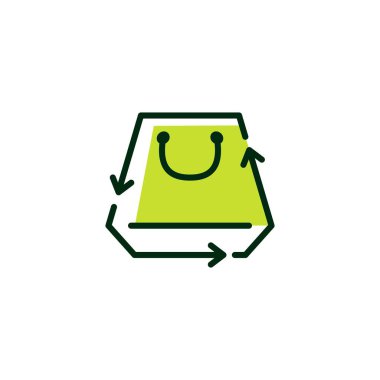Alışveriş çantası geri dönüşüm logo vektör resimleme