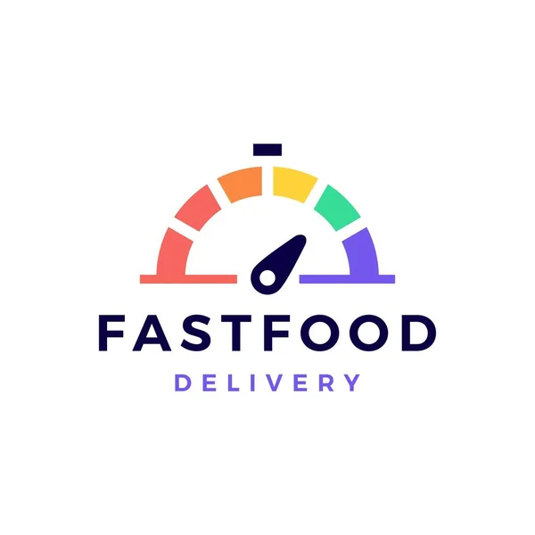 Fast Food Teslimatı Logo Vektör Simgesi Illüstrasyonu — Stok Vektör
