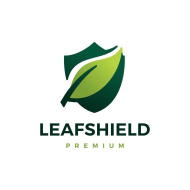 Yaprak kalkanı logo vektör illüstrasyonu