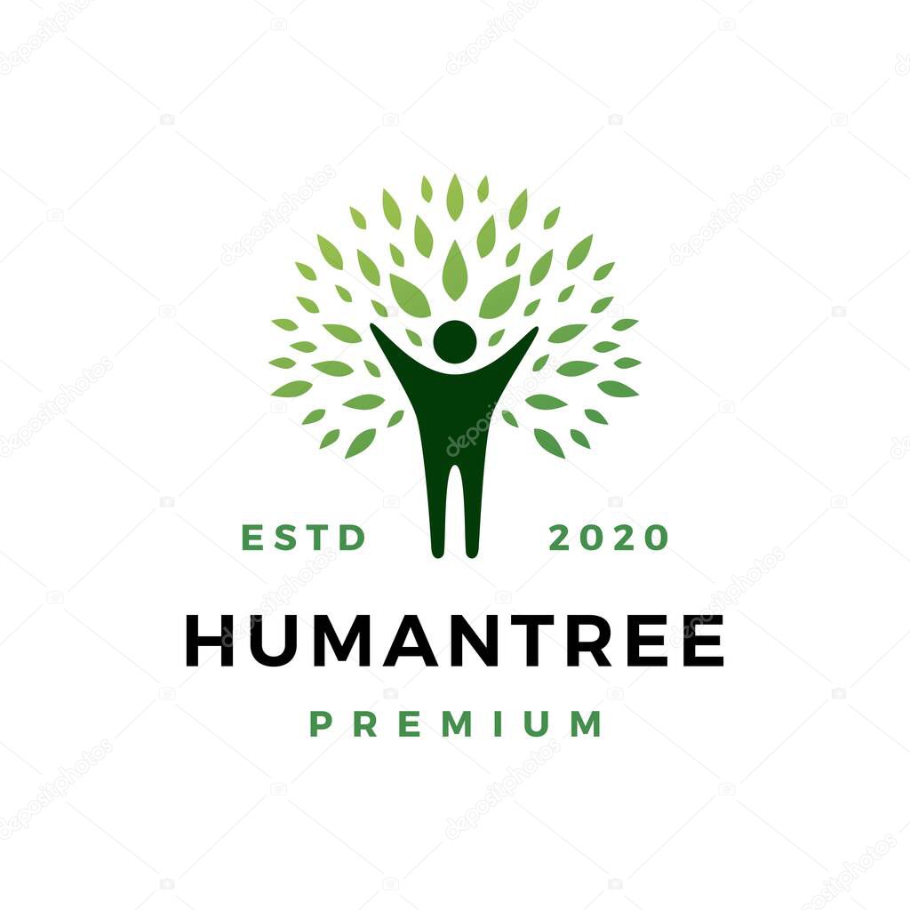 human tree logo vector icon illustration