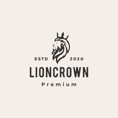 Aslan kral hipster logo vektör ikonu illüstrasyonu