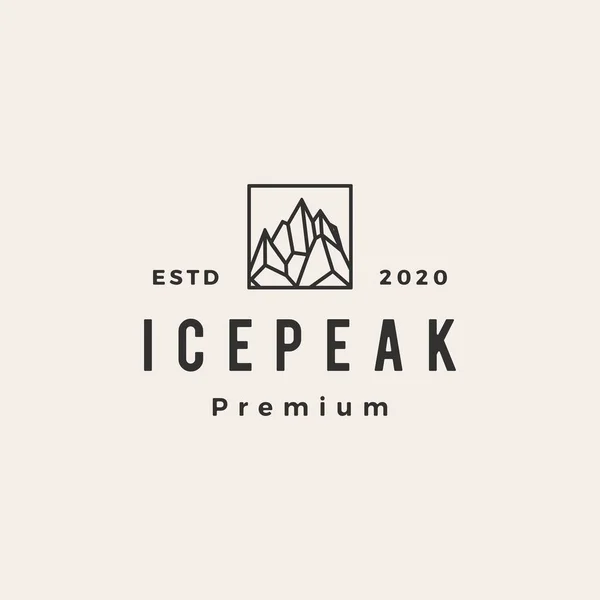 Icepeak Mount Hipster Vintage Logo Vector Icon Illustration — Stock Vector