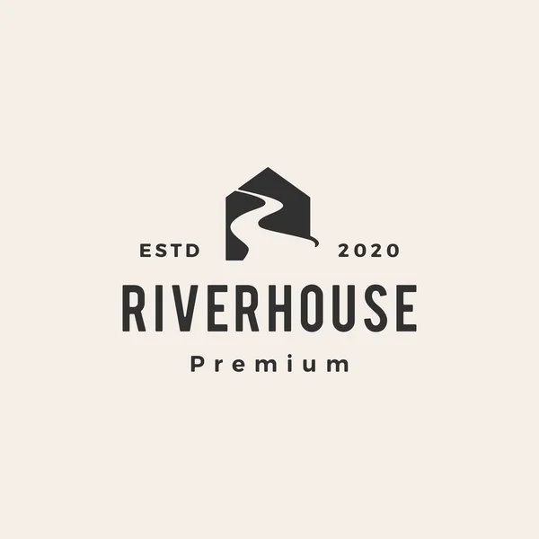 Road River House Hipster 빈티지로 고아이콘 일러스트 — 스톡 벡터