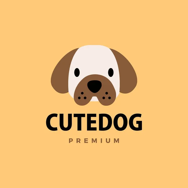 Χαριτωμένο Σκυλί Επίπεδη Εικονίδιο Διάνυσμα Λογότυπο — Διανυσματικό Αρχείο