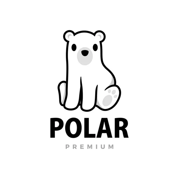 Niedlich Polar Cartoon Logo Vektor Symbol Illustration — Stockvektor