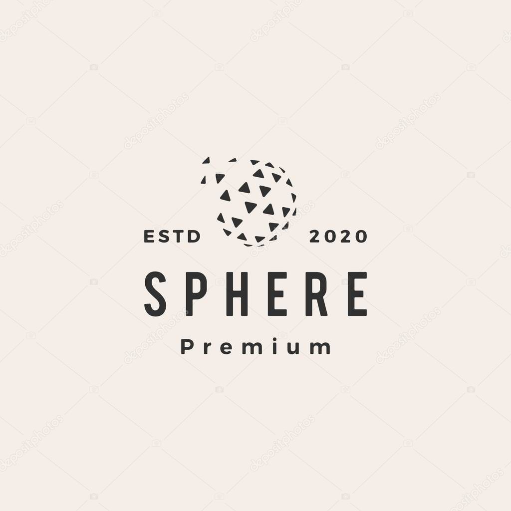Sphere 3d hipster vintage logo vector icon illustration