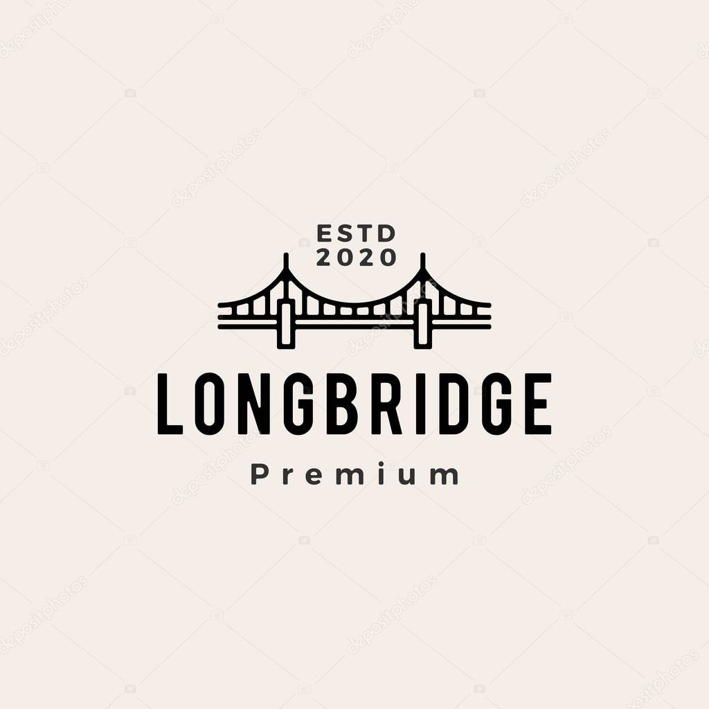Bridge hipster vintage logo vector icon illustration