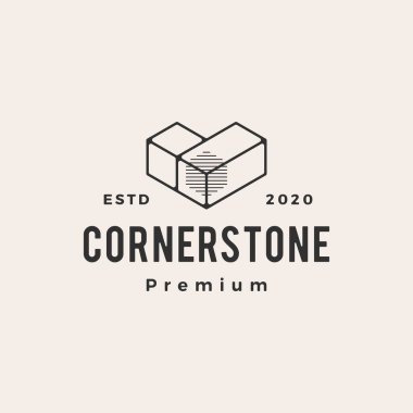 Köşe taşı hipster vintage logo vektör resimleme