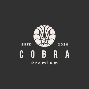 kobra hipster vintage logo vektör çizimi
