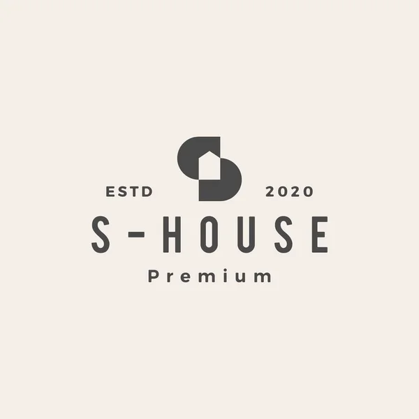 Letter House Hipster 빈티지로 고아이콘 일러스트 — 스톡 벡터