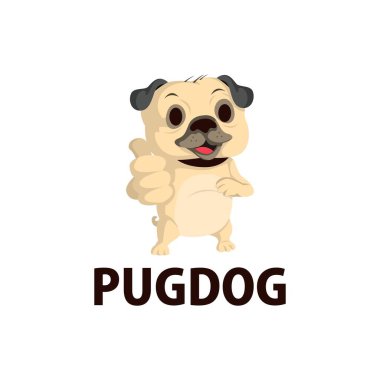 pug dog maskot karakter logo vektör resimlemesini yumrukladı
