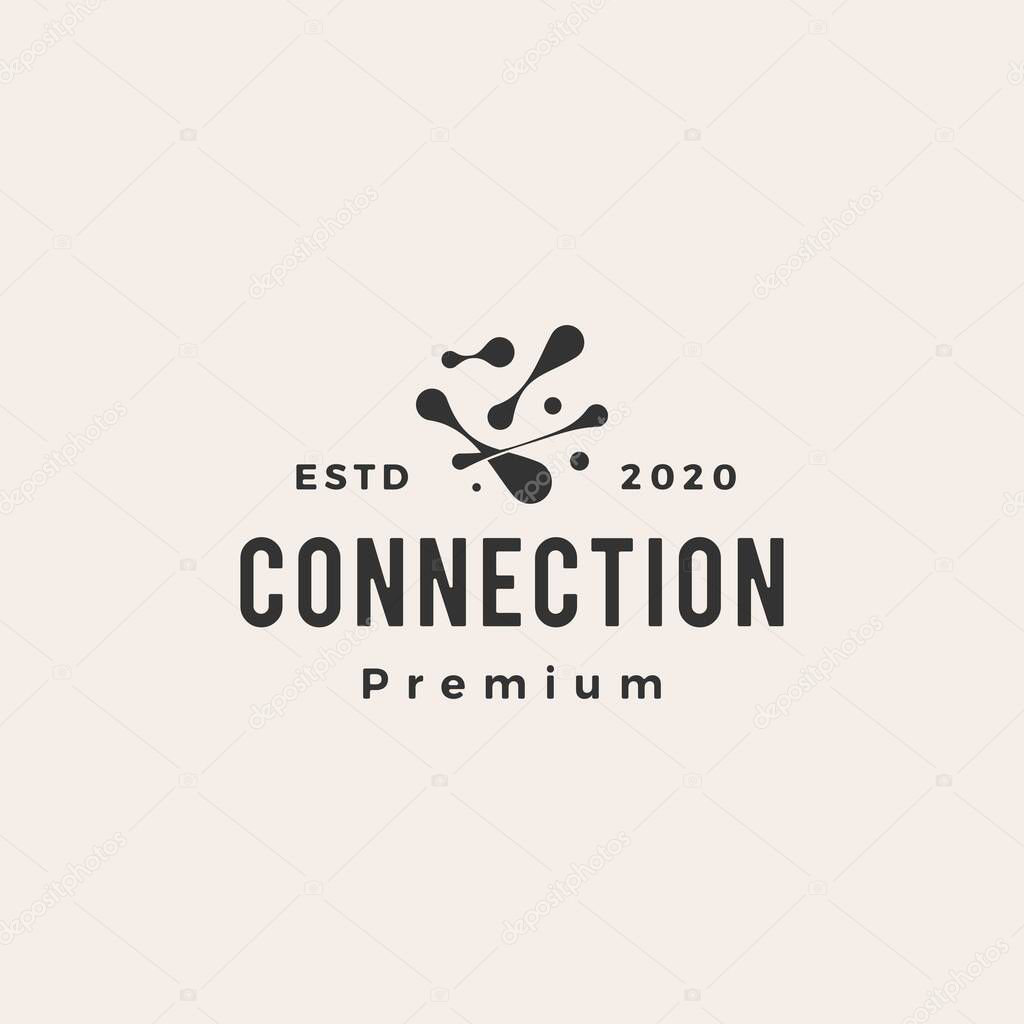 connection hipster vintage logo vector icon illustration