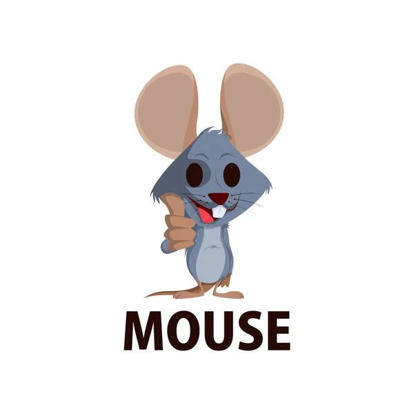마우스 슬럼프 마스코트 캐릭터로 고벡터 아이콘 — 스톡 벡터