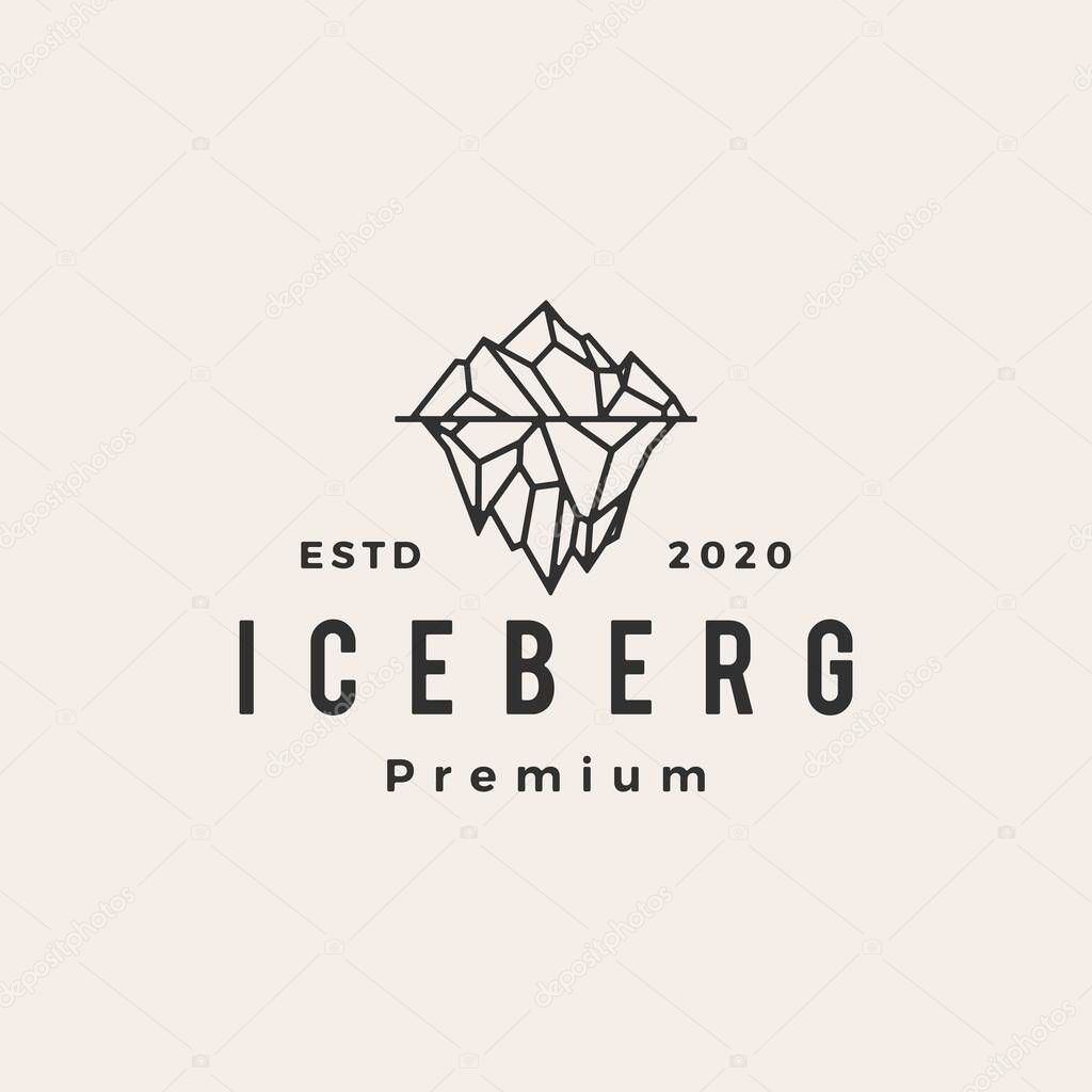 Iceberg mount hipster vintage logo vector icon illustration