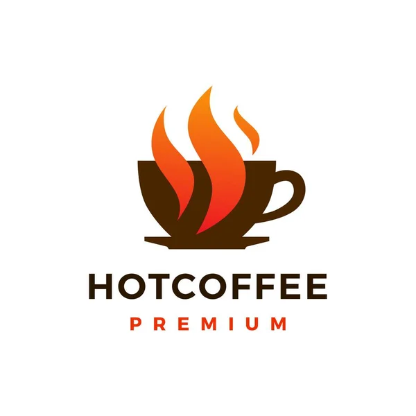 Café Caliente Logo Vector Icono Ilustración — Archivo Imágenes Vectoriales