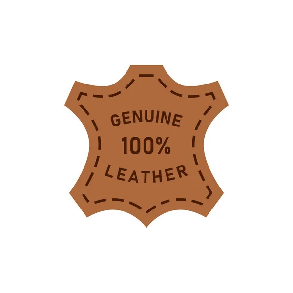 100 Percent Genuine Leather Logo Vector Icon Illustration — Stock Vector