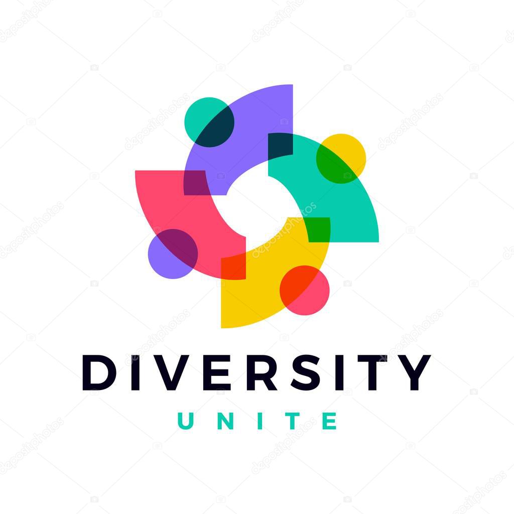 people family diversity colorful logo vector icon illustration