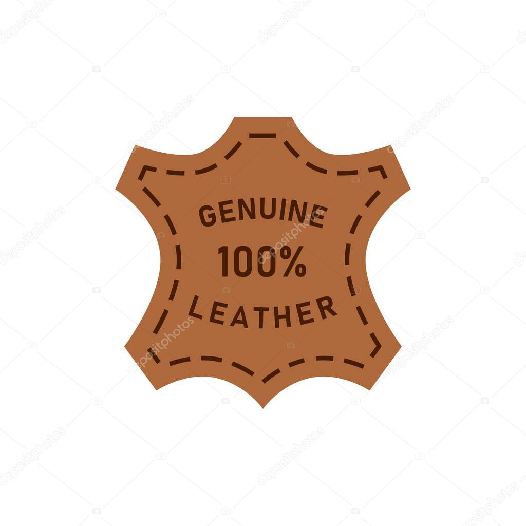 100 percent genuine leather logo vector icon illustration