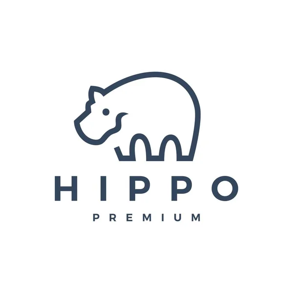 Hippo Logo Vector Icon Illustration — Stock Vector