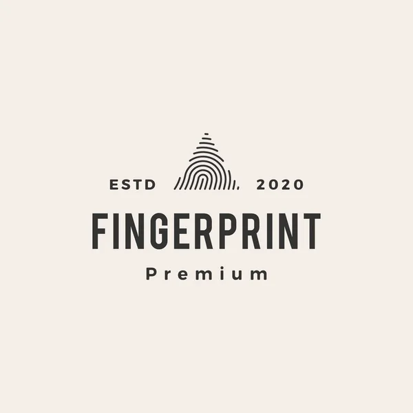 Triangle Finger Print Hipster Vintage Logo Vector Icon Illustration — Stock Vector