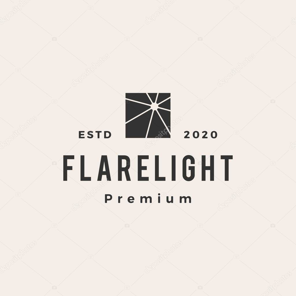 Flare light hipster vintage logo vector icon illustration