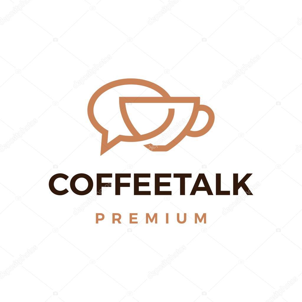 Coffee talk logo vector icon illustration