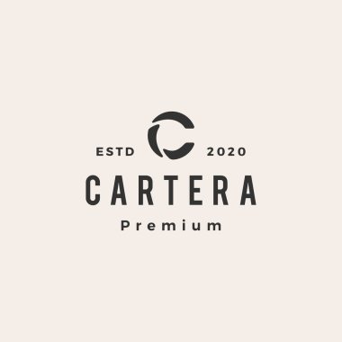 c harfi hipster vintage logo vektör resimleme