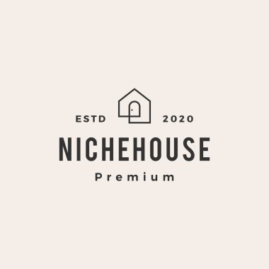 Niche house hipster vintage logo vektör ikonu çizimi