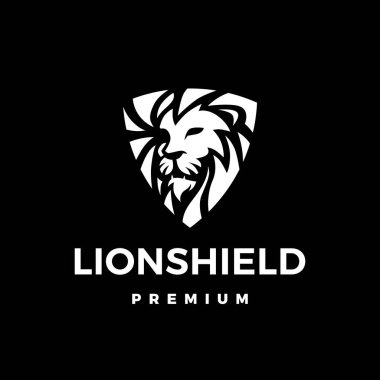 Aslan kalkanı logo vektör çizimi