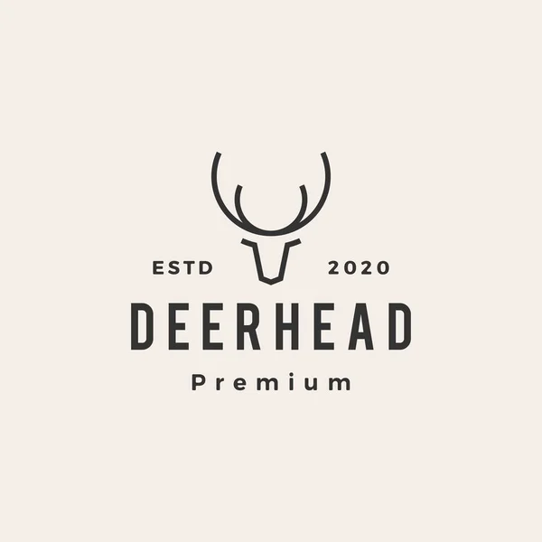 Deer Head Hipster Vintage Logo Vector Icon Illustration — Stock Vector